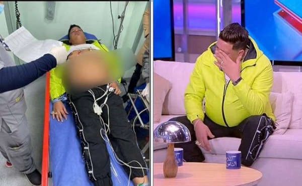 نقل الفنان" حمو بيكا" إلى المستشفى .. بعد بكائه على الهواء بسبب منعه من الغناء -فيديو