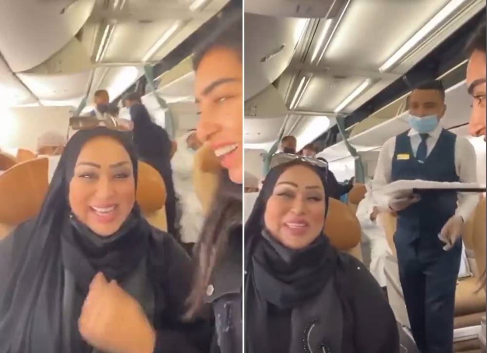 شاهد: آخر ظهور للفنانة العمانية شمعة محمد في الطائرة وهي متجهة للرياض قبل وفاتها