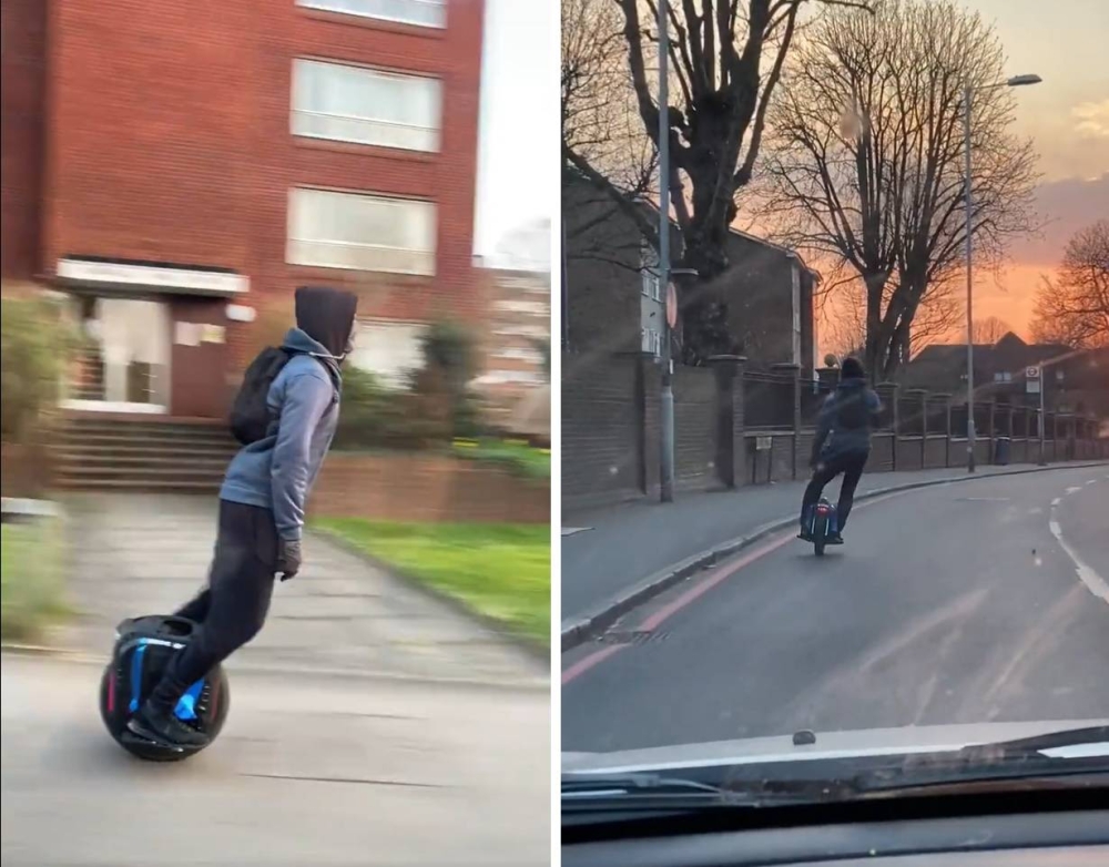 شاهد.. شخص يقود "سكوتر بعجلة واحدة" بسرعة فائقة بين السيارات