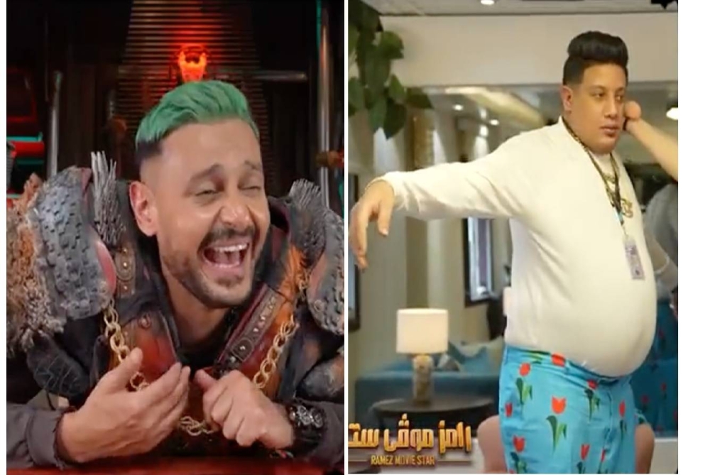 شاهد.. رامز جلال يسخر من كرش " حمو بيكا  " قبل تصوير برنامج  "رامز موفي ستار"