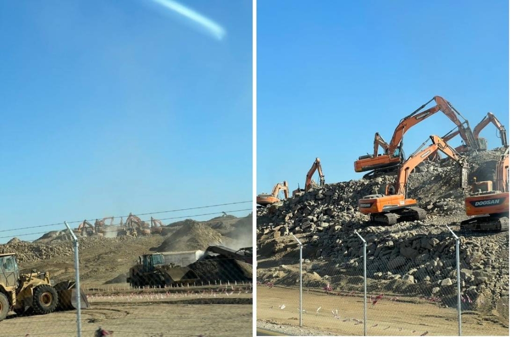 شاهد: أعمال الإنشاءات وكمية المعدات المتواجدة في ‎نيوم