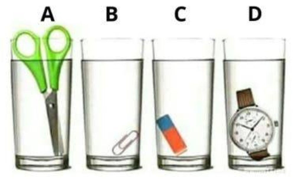 هل تستطيع تحديد الكوب الذي يحتوي على كمية أكبر من الماء في نصف دقيقة؟