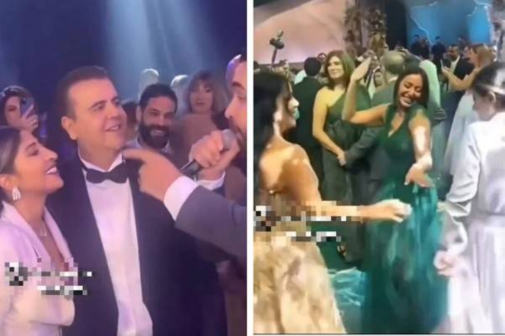 شاهد.. وصلة رقص مثيرة لـ"شجون الهاجري وفاطمة الصفي" في حفل زفاف ابنة المنتج جمال سنان