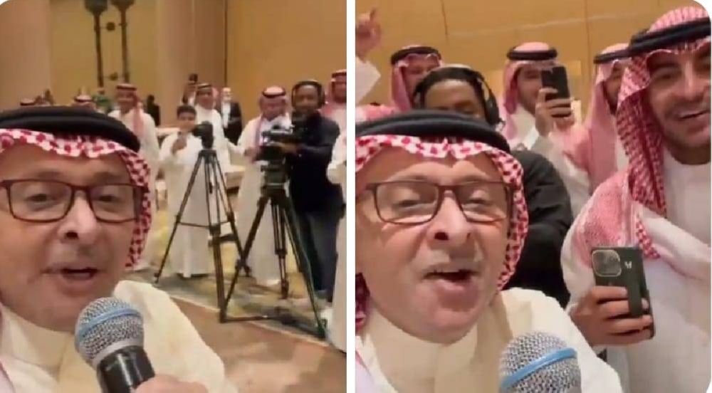 شاهد.. الفنان عبد المجيد عبدالله يغني في حفل زواج يزيد الراجحي الثاني