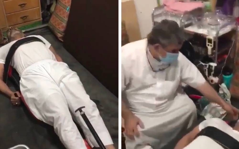 بعد أنباء بشأن إغلاق عيادته.. شاهد: كيف كان يعالج الكويتي "جاسم بهمن" المرضى باستخدام "الونش"