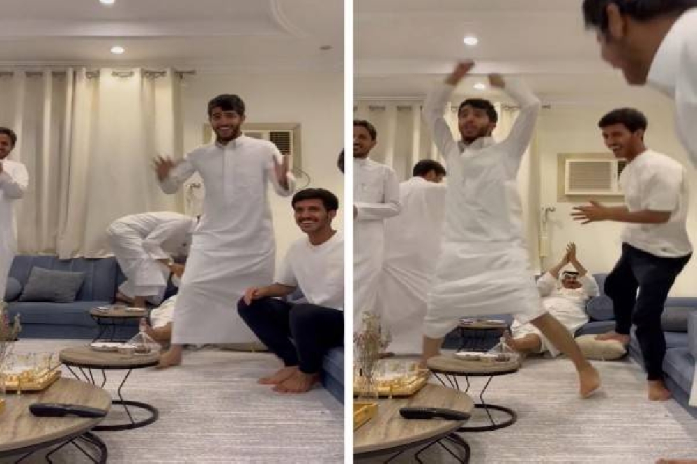 "ما بين تصفيق وتهليل وتقبيل".. شاهد: فرحة أسرة سعودية بعد فوز السعودية على الأرجنتين