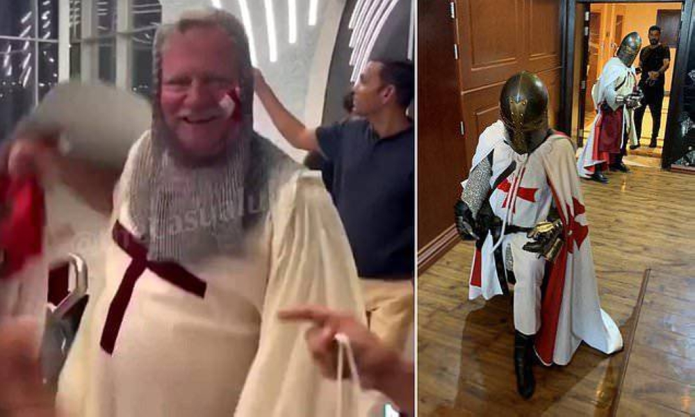 شاهد.. أغرب إطلالة لمشجعي منتخب إنجلترا في كأس العالم