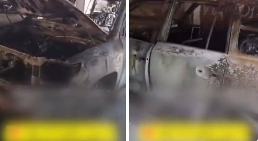 شاهد.. أول فيديو للمركبة التي احترق داخلها "بندر القرهدي " داخل بدروم بناية بجدة