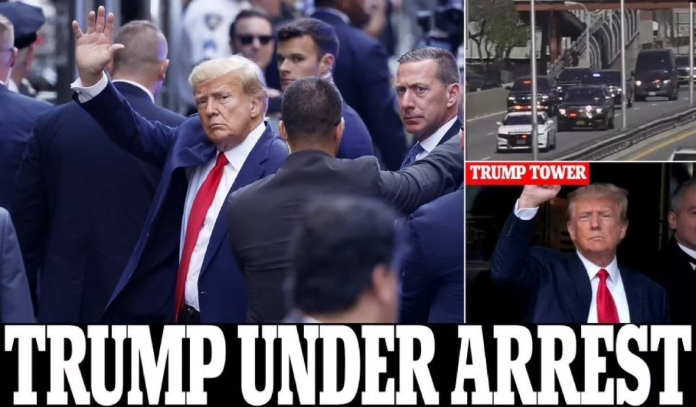 شاهد:لحظة وصول ترامب  إلى مكتب المدعي العام في مانهاتن وهو الآن قيد الاعتقال