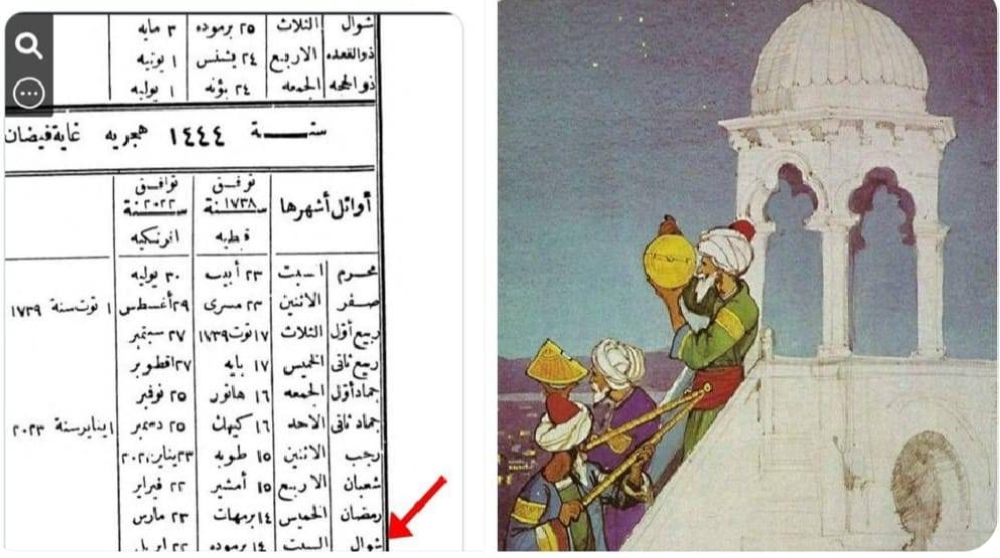 شاهد: جدول قبل 140 عاما يحدد موعد أول أيام عيد الفطر للعام الحالي