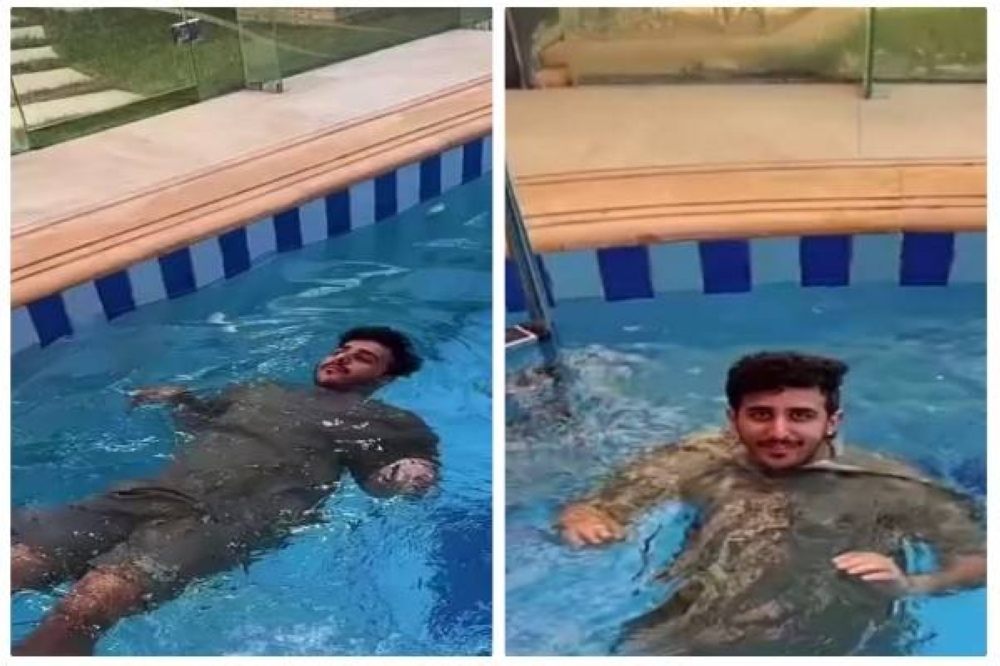 الجلوس داخل المسبح لمدة 24 ساعة.. شاهد.. مشهور سناب "محمد بن شخبوط" يعلن عن تحدٍّ جديد! 