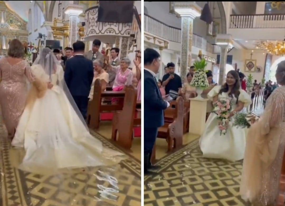 شاهد.. أغرب حفل زفاف داخل كنيسة تغمرها المياه في الفلبين
