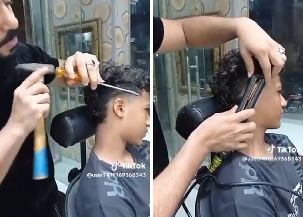 باستخدام المفك و الشاكوش.. شاهد: أغرب حلاقة تراها بعينك داخل محل حلاقة في مصر