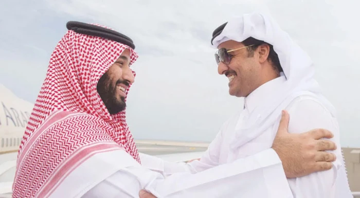 تفاصيل اتصال ولي العهد بأمير قطر بعد العدوان الإيراني السافر على بلاده