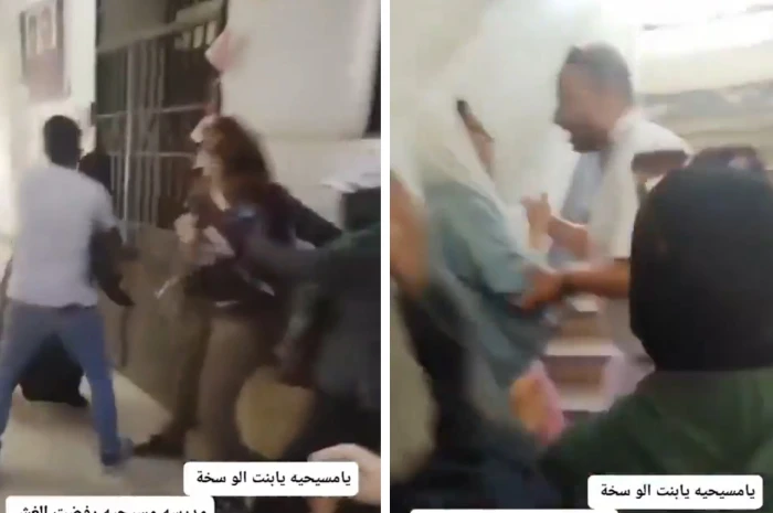 بالفيديو: لحظة الاعتداء على معلمة بالضرب  في اختبارات الثانوية بمصر
