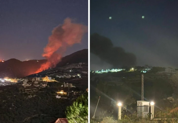 بالفيديو والصور.. غارات إسرائيلية تستهدف عدة مواقع تابعة لحزب الله في لبنان