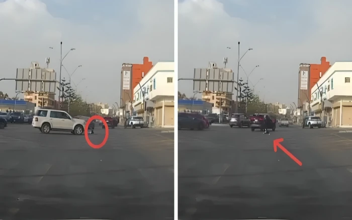 بالفيديو: داش كاميرا توثق لحظة سقوط طفل من مركبة مسرعة ونجاته بأعجوبة في بلجرشي