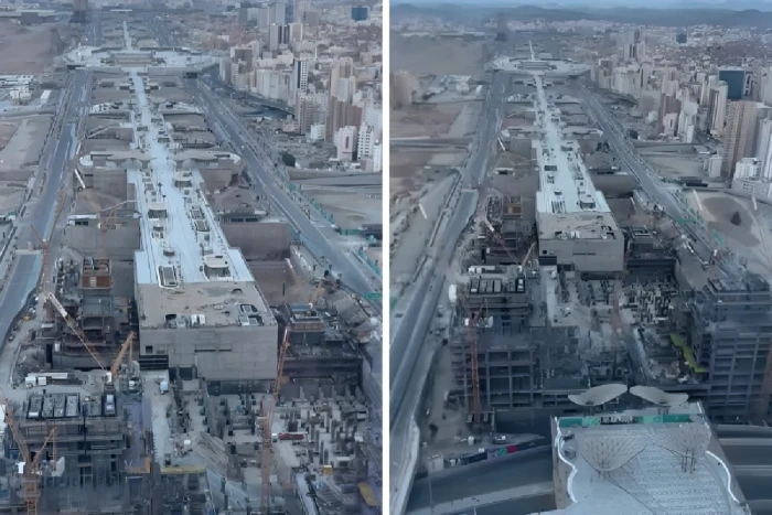بالفيديو.. أحدث أعمال الإنشاءات في مشروع "وجهة مسار" في مكة