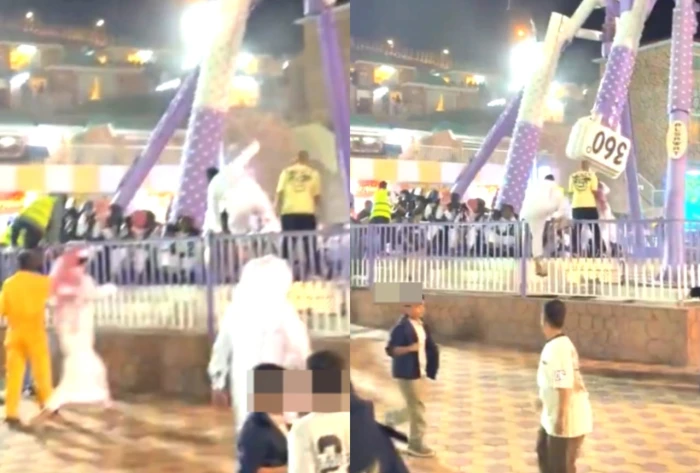 فيديو جديد يوثق لحظة هرع المنظمين والمواطنين لإنقاذ المصابين بعد سقوط لعبة منتزه الجبل الأخضر بالهدا