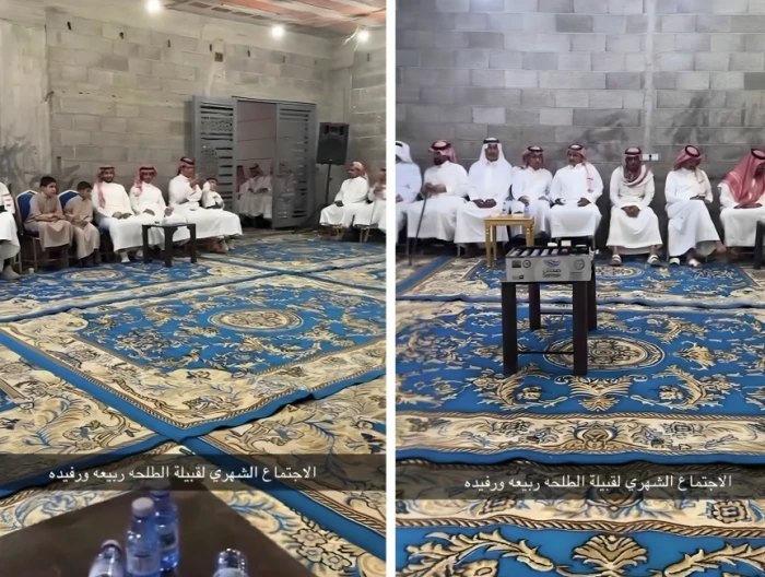 بالفيديو: مواطن يستقبل أفراد من قبيلته في مجلس تحت الإنشاء  ويثير الجدل