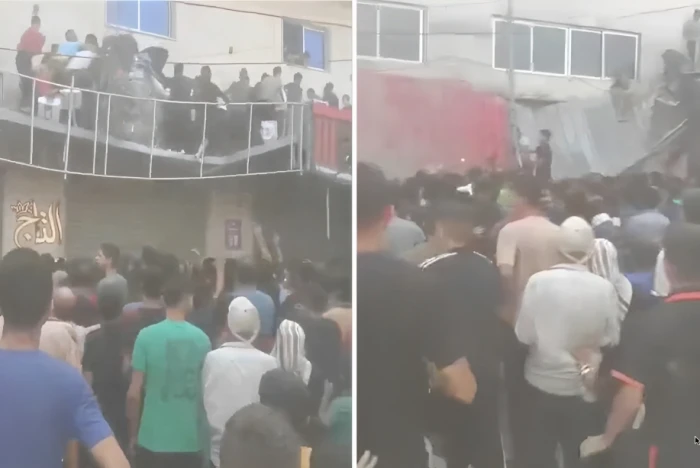 بالفيديو.. لحظة انهيار شرفة في غزة أثناء حصول الفلسطينيين على المساعدات