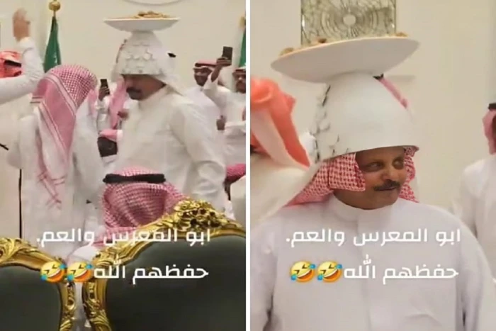 فيديو  من حفل زفاف يظهر والد العريس يحتفل بزفاف ابنه بطريقته الخاصة