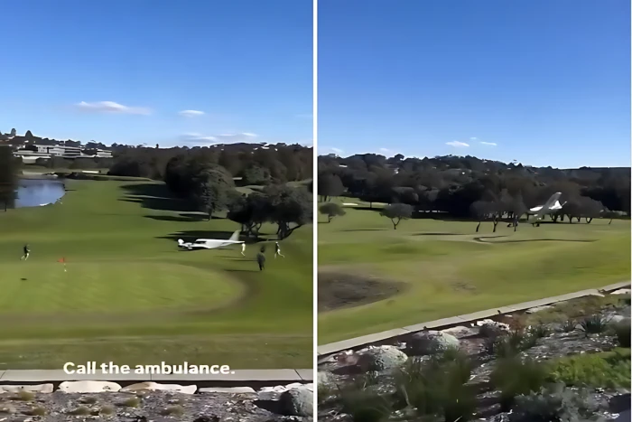 بالفيديو.. لحظة سقوط طائرة صغيرة داخل ملعب جولف في أستراليا