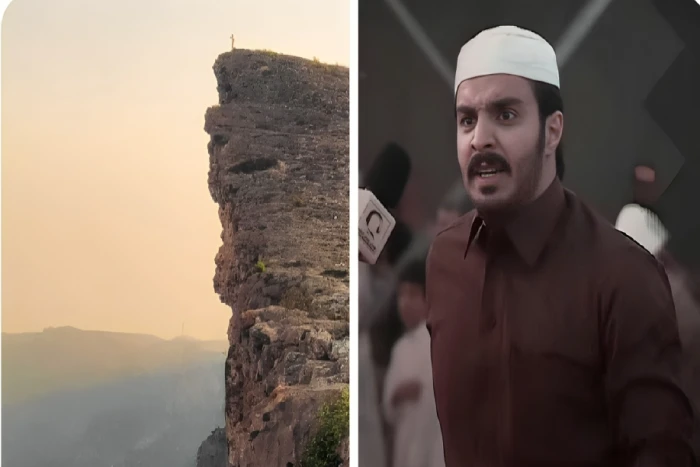 صور تكشف ارتفاع جبل سمحان الشاهق الذي سقط منه الشاعر سعود القحطاني في سلطنة عمان