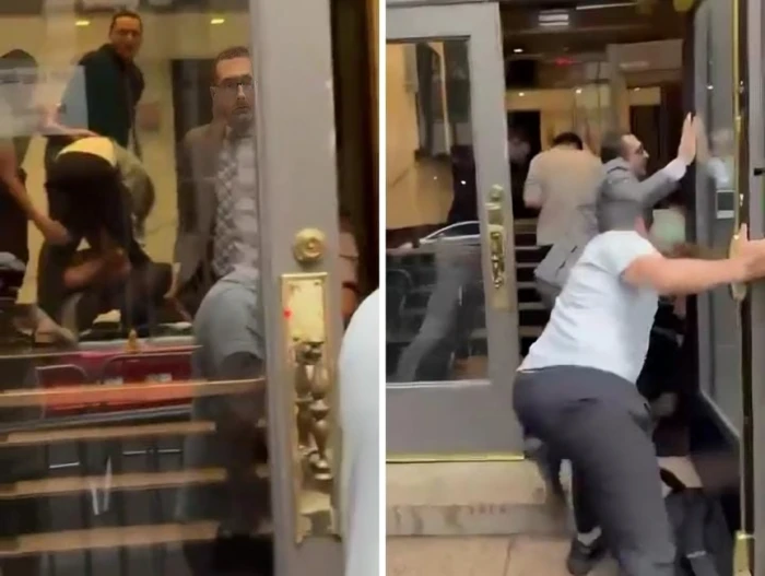 بالفيديو.. أشخاص يقتحمون القنصلية المصرية في نيويورك ويعتدون على أعضاء البعثة