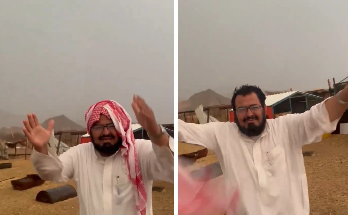 بالفيديو: هطول أمطار غزيرة وبرد على محافظة بحرة شرق جدة