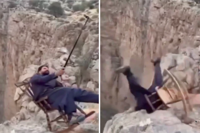 بالفيديو.. لحظة سقوط شخص من أعلى جبل أثناء التقاط "سيلفي"