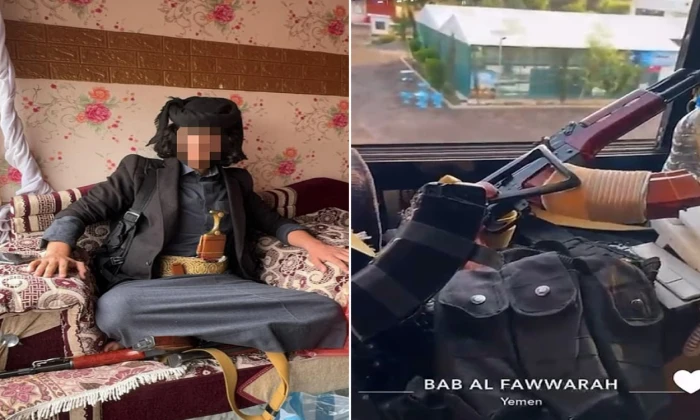 بالصور:  السلطات البريطانية  تحقق  مع طالب لجوء حوثي  نشر صور بأسلحة داخل مركز إقامة في لندن