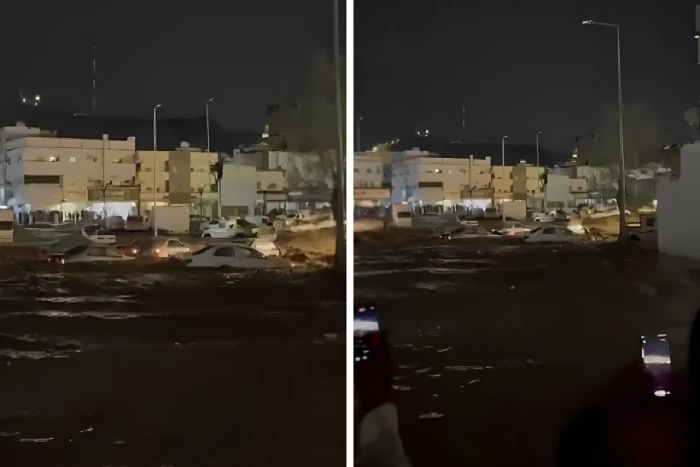 شاهد.. غرق عدد من السيارات بعد هطول الأمطار الغزيرة على محايل عسير