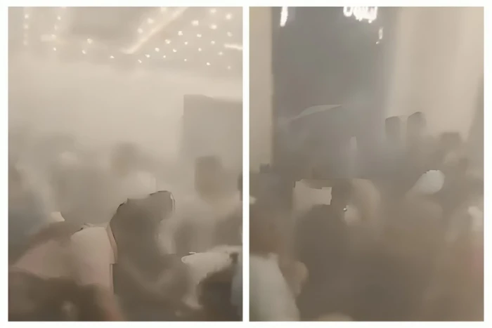 بطفايات الحريق والعصي.. بالفيديو: حفل زفاف ينقلب "ساحة معركة" في مصر