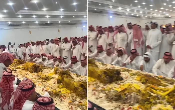 فيديو لوليمة ضخمة في أحد المناسبات يحظى بتداول واسع