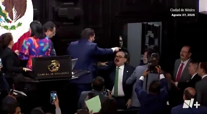 «مشادة كلامية وعراك بالأيدي».. بالفيديو.. لحظة وقوع مشاجرة عنيفة بين أعضاء مجلس الشيوخ المكسيكي