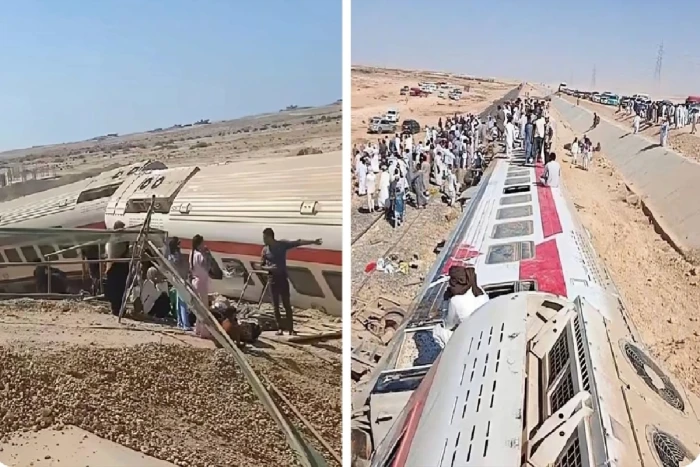 بالفيديو والصور.. انقلاب قطار في مصر ومصرع 3 أشخاص وإصابة 54 آخرين