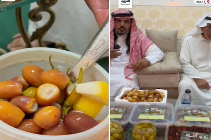 "بديل الزيتون".. بالفيديو: مزارع سعودي يبتكر مخللًا من ثمار النخيل المتساقطة في الجوف