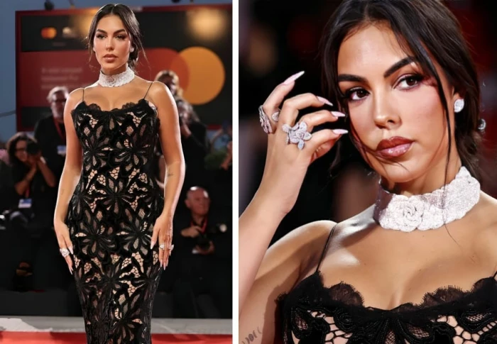 بالصور : جورجينا تستعرض خاتم خطوبتها من كريستيانو رونالدو أمام المصورين في مهرجان البندقية