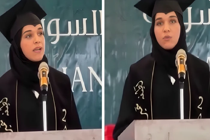 " أكون معكم  اليوم لا كسيدة أولى"…بالفيديو: كلمة زوجة الرئيس السوري أحمد الشرع في حفل تخرجها من جامعة إدلب