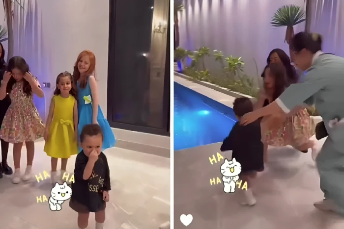 بالفيديو.. آخر ظهور للطفل عساف نجل "يوشا عبدالعزيز" قبل وفاته غرقًا داخل المسبح