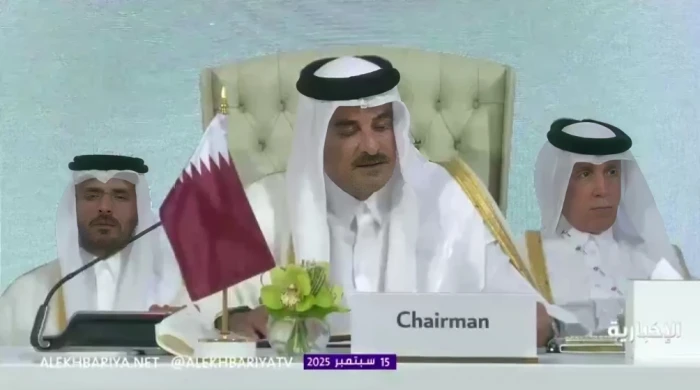 ‏بالفيديو .. أمير قطر : إسرائيل تبني نظام احتلال وفصل عنصري معادٍ لمحيطها وتشن حرب إبادة