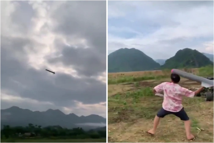 بالفيديو: شخص يصنع صاروخا مصنوعا من البلاستيك ويطير بسرعة عالية جدا