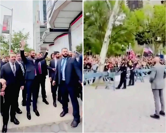 "بهتافات الله أكبر" .. بالفيديو: لحظة استقبال الجالية السورية في أمريكا للرئيس "الشرع" أمام مقر "الأمم المتحدة" بنيويورك