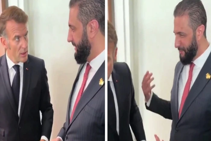 "خطابي سيبدأ الآن".. بالفيديو: ردة فعل الرئيس السوري أحمد الشرع تجاه نظيره الفرنسي في الأمم المتحدة بعدما انتظره وتأخر عليه