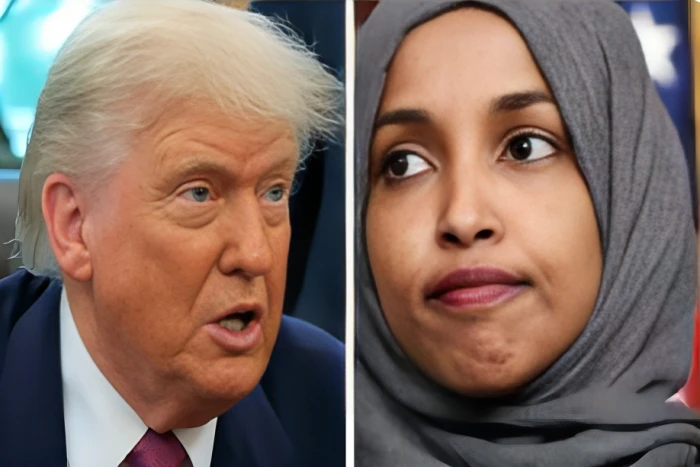 بالفيديو.. ترامب يكشف ردة فعل الرئيس الصومالي عندما اقترح عليه السماح بعودة النائبة الأمريكية إلهان عمر إلى الصومال