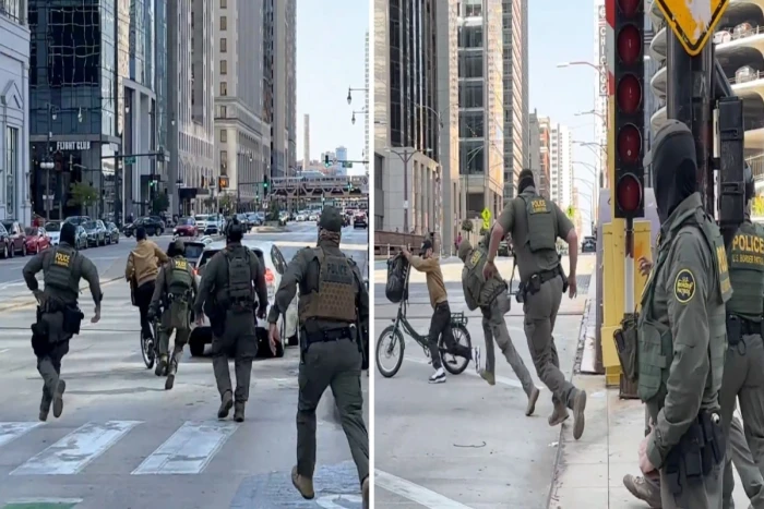 بالفيديو.. الشرطة الأمريكية تطارد رجلا يستقل دراجة بعد أن سبهم بعبارات "نابية" !