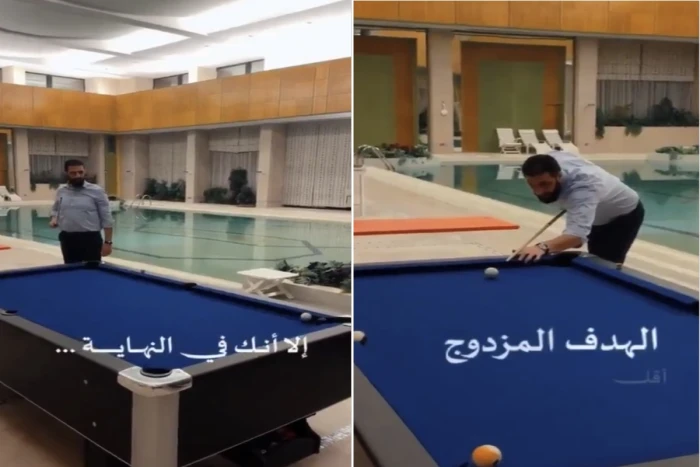 بالفيديو.. الرئيس السوري "الشرع" يلعب بلياردو باحترافية داخل إحدى الصالات وينفذ ضربات مزدوجة