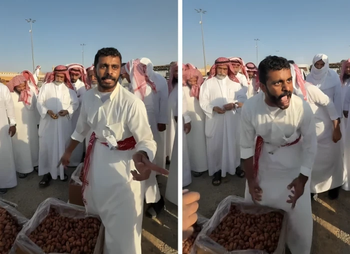 "يصلح معلق سباق”…بالفيديو: مقطع متداول لمحرج يثير تفاعلاً واسعًا في مزاد للتمور بالمملكة