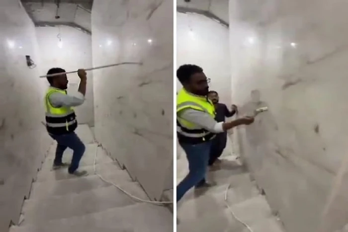 " باستخدام العصا ".. بالفيديو: مقاول معماري يكشف عن  أسهل طريقة لكشف عيوب تبليط الحوائط أثناء التشطيبات داخل منزل